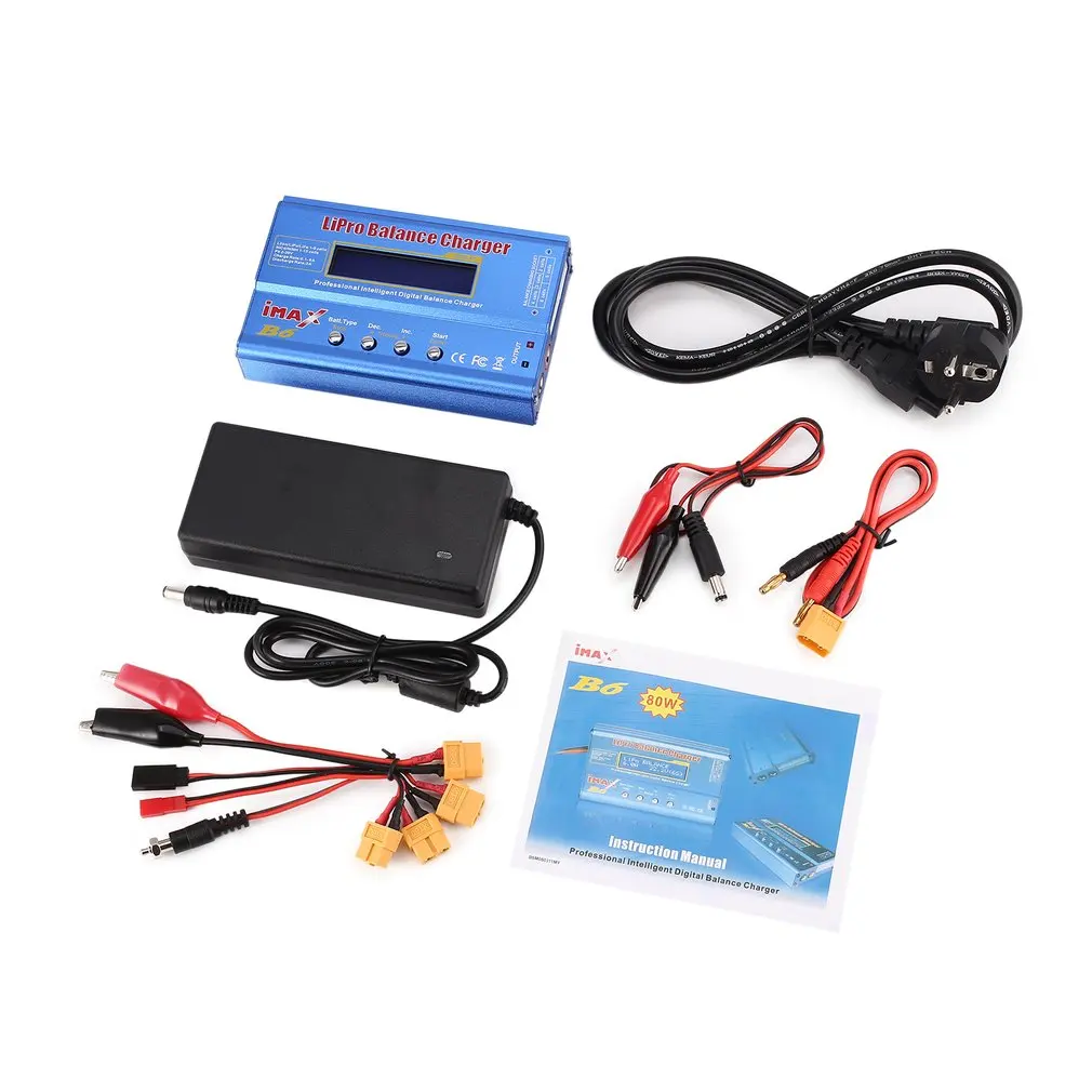 IMAX B6 80 Вт 6A Lipo NiMh Li-Ion Ni-Cd RC баланс зарядное устройство 10 2A Dis с 15 В/6A AC/DC адаптер для