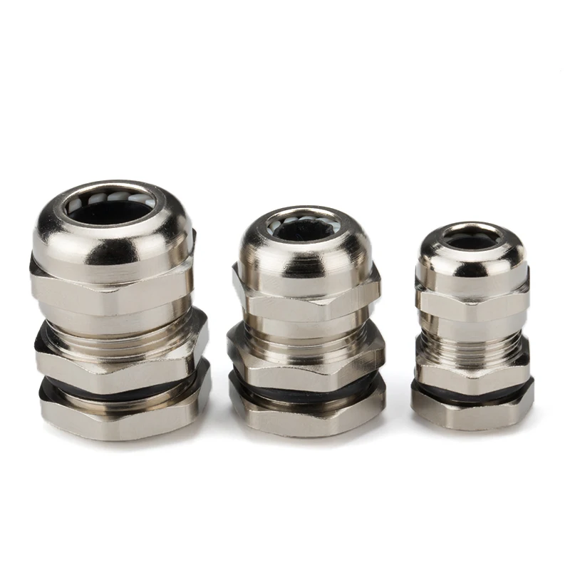 10 шт./лот никель латунь металл IP68 Водонепроницаемые кабельные ЖЕЛЕЗЫ соединитель