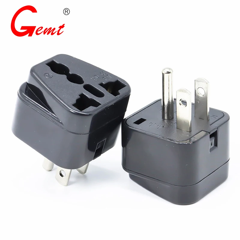

USA Canada Universal Travel Plug Adapter Type B -Convert Europe UK India Australia To American Socket-Round To Flat Pin-2 Pcs
