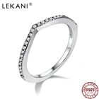 LEKANI Романтический 925 стерлингового серебра капли воды, кольца для женщин, блестящие 5A с прозрачным кубическим цирконием, простое кольцо обручальное кольцо ювелирные украшения