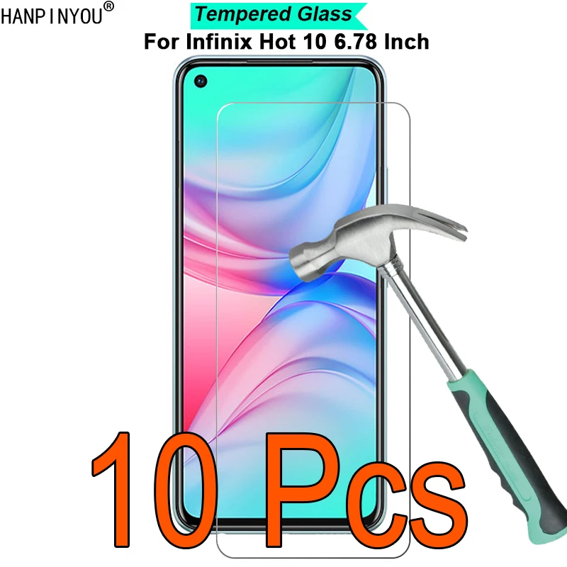

10 шт./лот для Infinix Hot 10 Hot10 6,78 "твердость 9H 2.5D ультратонкое закаленное стекло, Защитная пленка для экрана