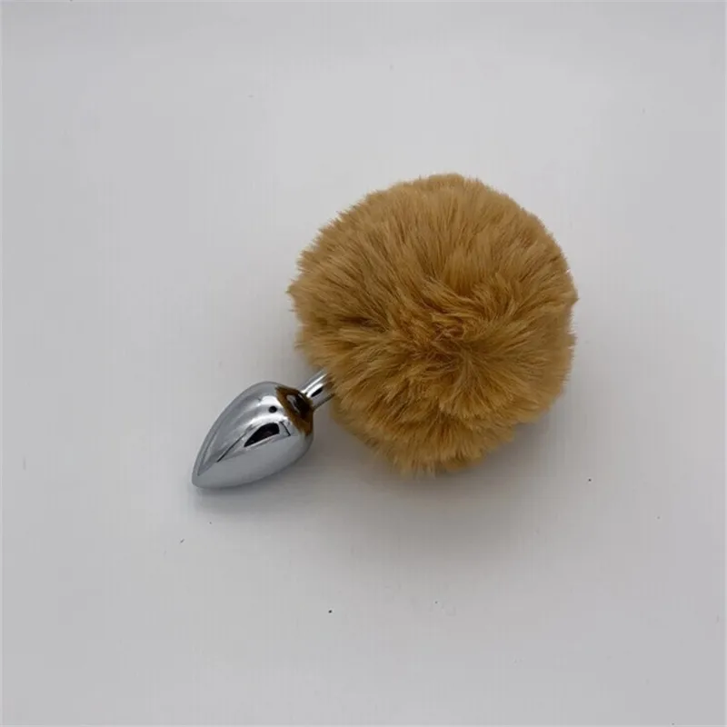 Brown Костюмы для косплея Реквизит Кролик хвост из нержавеющей стали для взрослых дневник Анальная пробка стимуляция двора половой стимулятор игрушки для мастурбации - Цвет: Brown