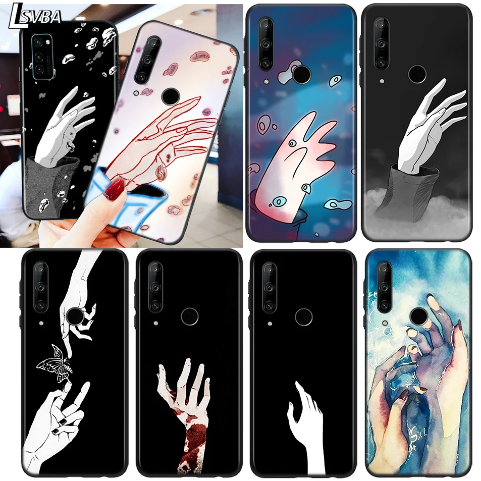 

Silicone Cover Animation Artistic Hand For Huawei Honor 9C 9S 9A 9X 9N 9 8S 8C 8X 8A 8 V9 Lite Pro 2020 2019 Phone Case