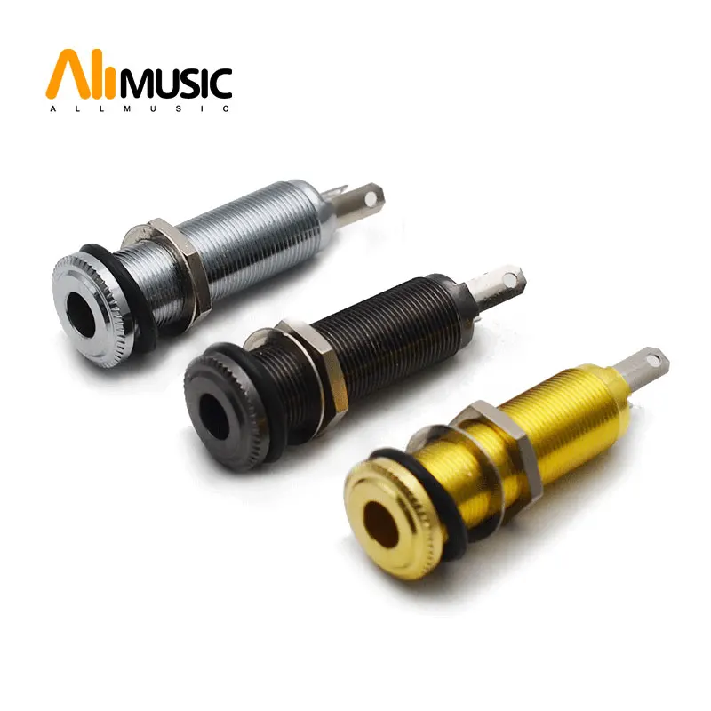 

10PCS Electric Guitar Threaded Cylinder Pickup Endpin Jack Output Input Jack Plug Sockets 1/4" 6.35mm for Electric Guitar