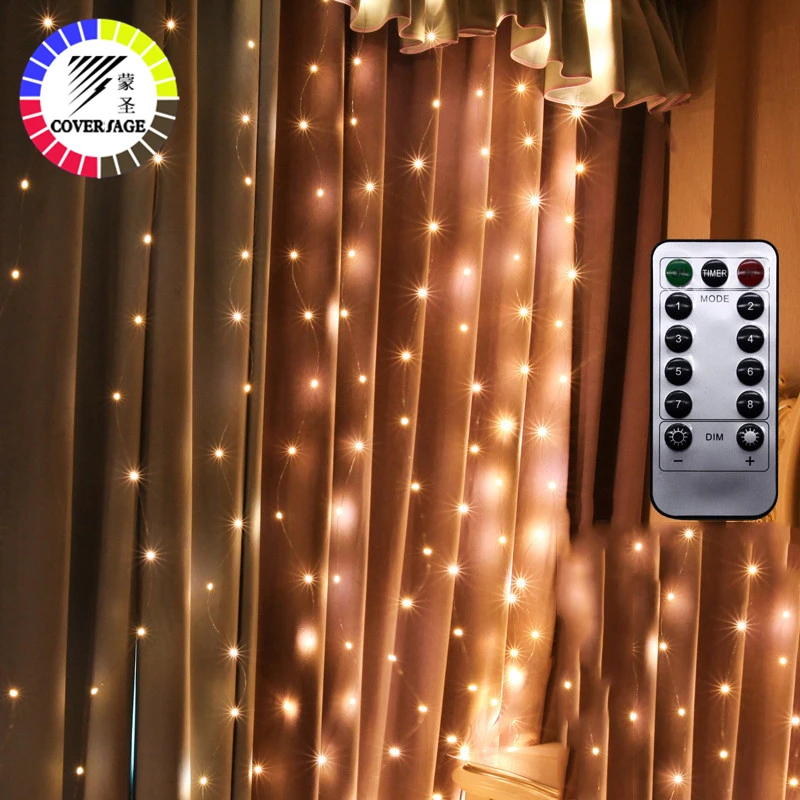 Coversage Рождественская медная светодиодная гирлянда занавеска светодиодный