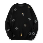 Мужской Хлопковый свитер с круглым вырезом, с длинным рукавом