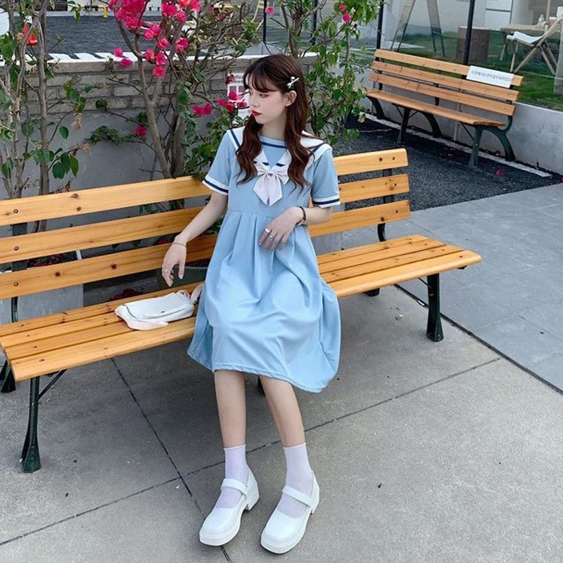 Летнее платье для выпускного в японском студенческом стиле Корейская школьная