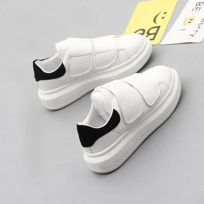 white-black Новая обувь в Корейском стиле; женская обувь на плоской платформе; дышащие белые туфли для студентов; zapatos de mujer; эспадрильи; женская обувь; N-141 - Цвет: white-black