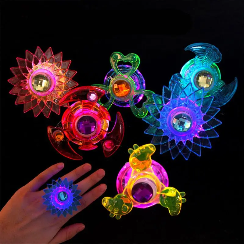 

New 3pcs Led Fidget Spinner Ring Flash Light Hand Spinner Gyro Stress Relief Toy Party Favor