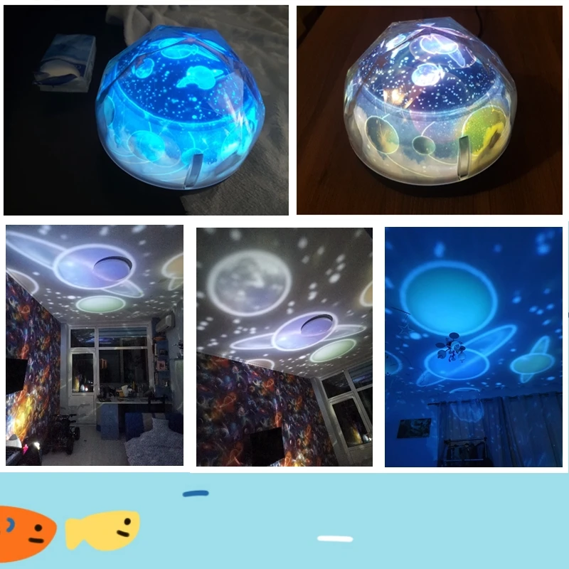 LED Night Light Starry Sky Magic Star Moon Planet Projector Lamp Luminaria Colorful Rotate Flashing Kids Baby Gift | Лампы и освещение