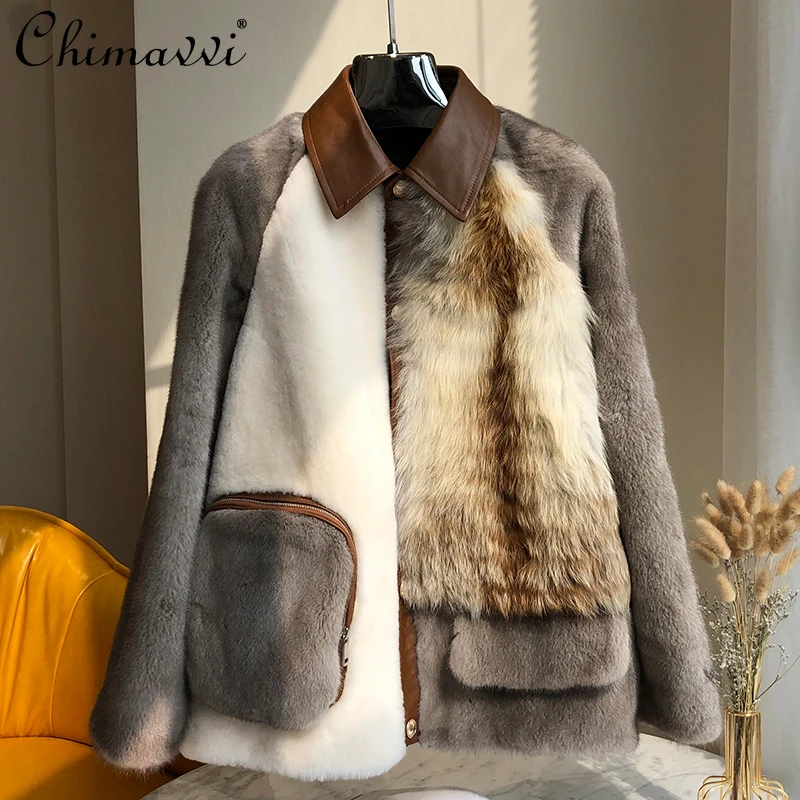 

2021 зимняя уличная одежда, шуба из меха норки, женское короткое меховое пальто из овечьей шерсти, Женская Корейская куртка с длинным рукавом