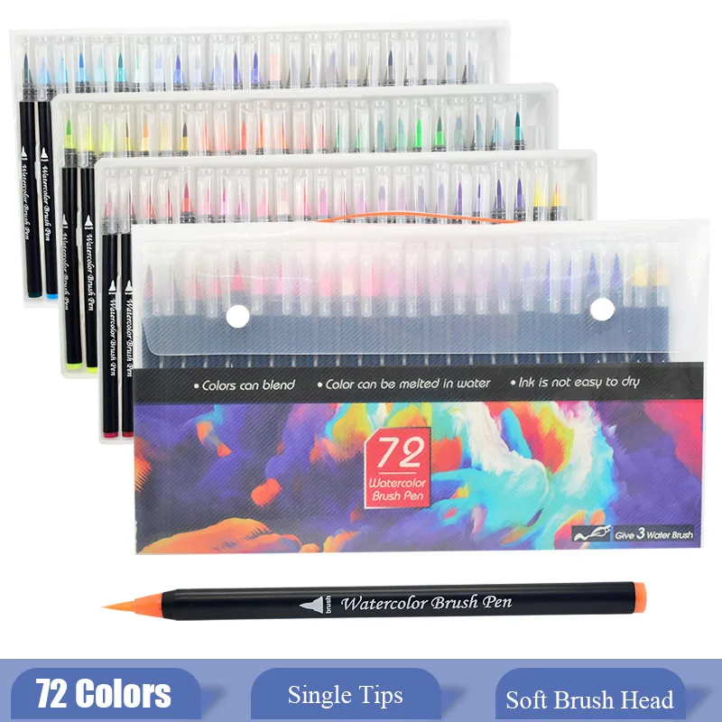 

Watercolor Brush Pen Markery Manga Copic Markers 20/24/48/72 Colored Art Markers Sketchbooks For Drawing Stationery Supplies