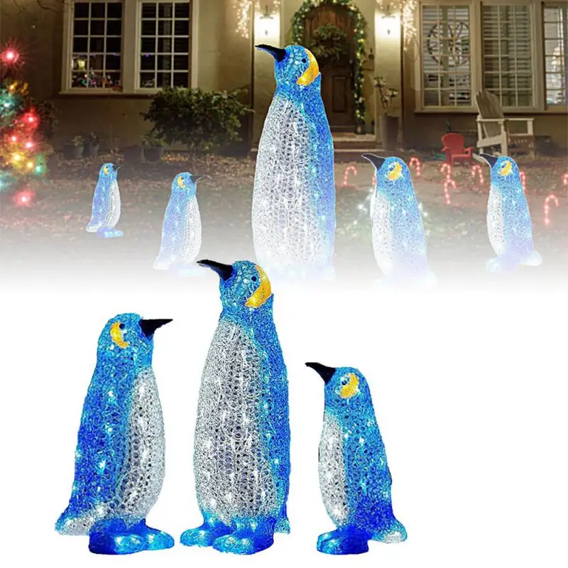 

Christmas Light-Up Penguin Lights Animal Garden Piles For Outdoor Decoration On The Ground Lawn Outdoor New Year Xmas Decor