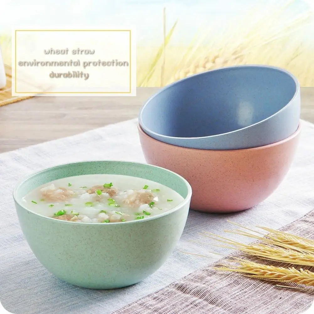 

Eco-friendly Wheat Straw Children Rice Noodle Salad Bowl Household Tableware 2020