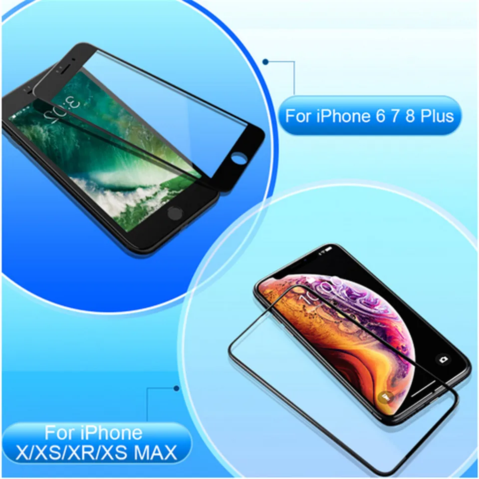 Защитное стекло для iphone XS Max, Защитное стекло для экрана iphone 7, 8 Plus, XR X, стекло для iphone 6, 6 S, чехол для Flim