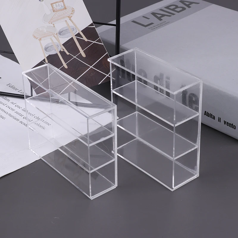 

1/12 Dollhouse Miniature Acrylic Display Case Cupboard Showcase Display Shelf Doll House Accessories