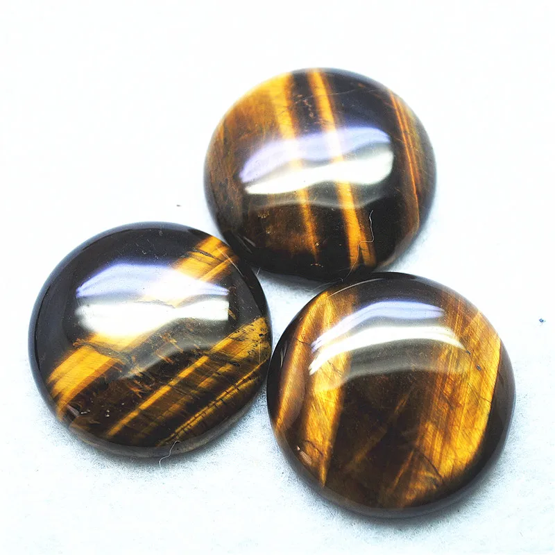 4PCS Yellow Tiger Eye Stone Cabochons Round Shape 30MM For Fashion Jewelry Designs Or DIY Making Free Shipping Wholesale Price | Украшения