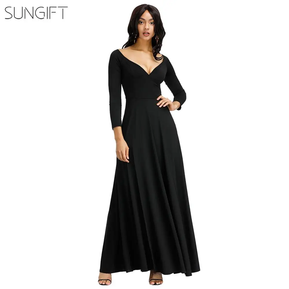 SUNGIFT Dashiki женское платье в африканском стиле с v образным вырезом и длинным