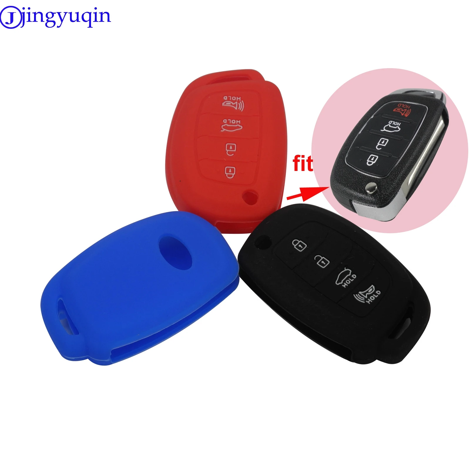 

Silicone Case 4 Button Flip Folding Remote Key Rubber Cover Case Protector Fob for Hyundai Tuscon IX35 Mistra IX40 IX45