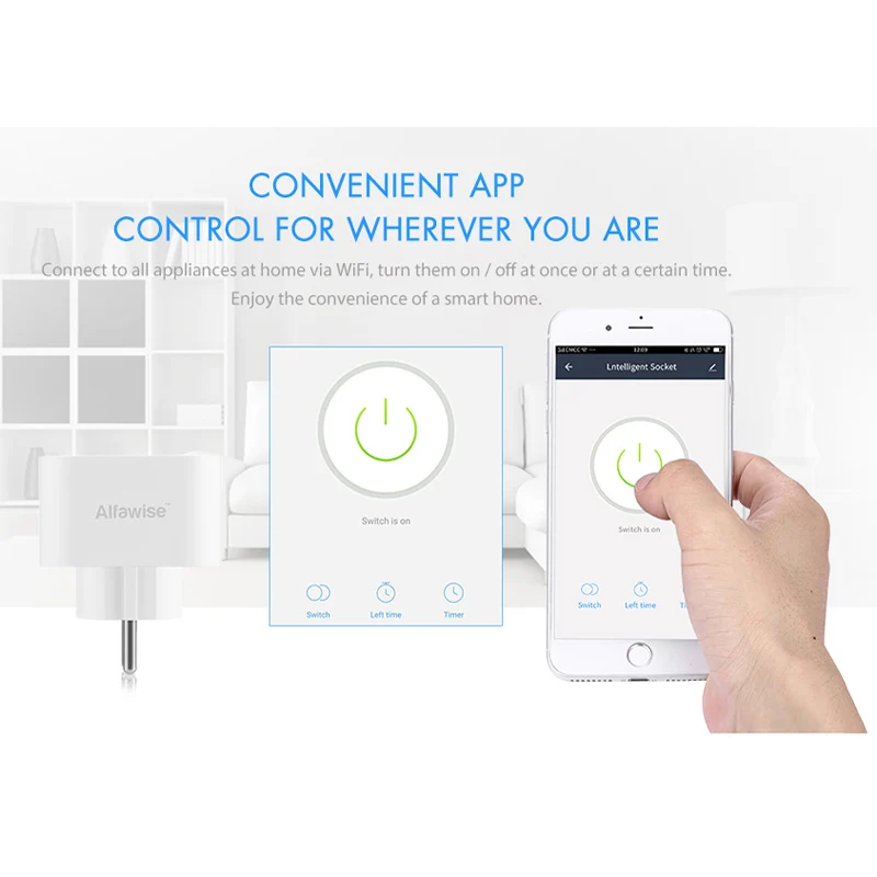 Alfawise PE1004T штепсельная вилка европейского стандарта Мини WiFi розетка умная