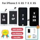 Новый ЖК-экран для iPhone 5 5S 6 6S 7 8 Plus, сенсорный дигитайзер в сборе, настоящий тон для iPhone X XR XS 11 OLED Pantalla, замена