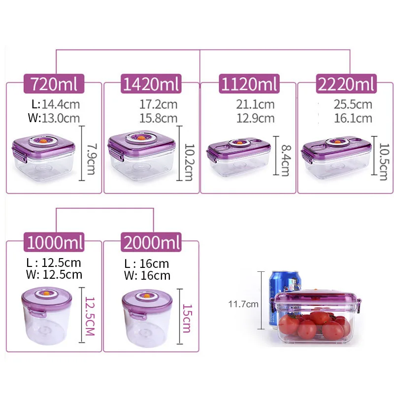 ABS Материал Cacuum контейнер вакуумные запечатанные банки пищевой резервуары