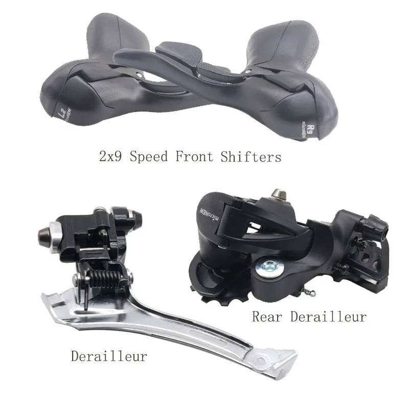 

Road Bike Shifters Double 2x9 Speed Lever Brake Bicycle Derailleur Groupset Compatible For Shiman Parts