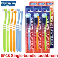 fawnmum5pcs bundle orthodontic toothbrush small pointed flat head interdental brush teeth cleaning tools soft bristles oral care