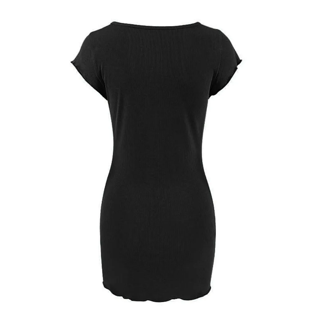 Облегающее однотонное платье сексуальное женское облегающее Бандажное