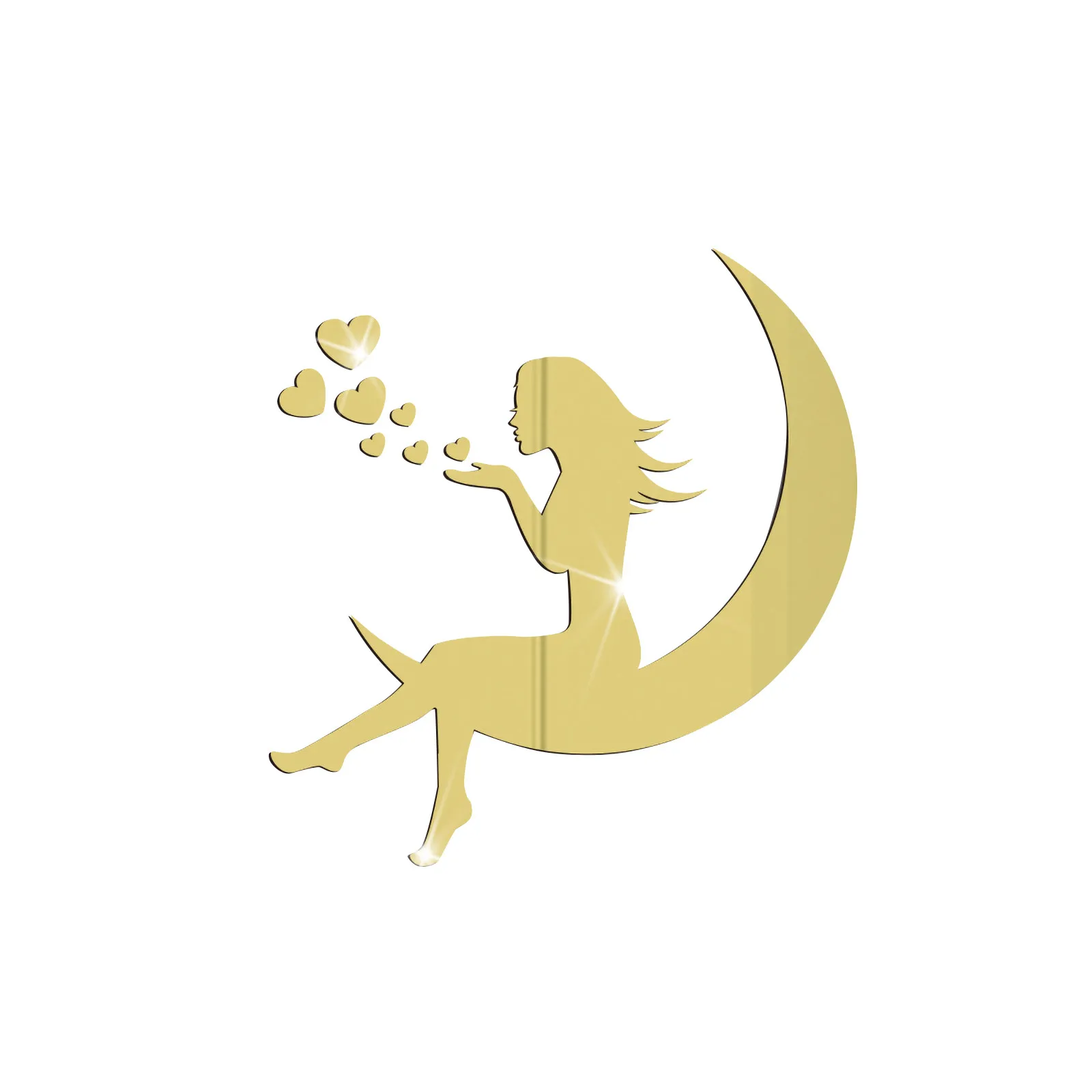 

#40 3d Valentine's Day Mirror Sticker Acrylic Waterproof Self-adhesive Paper Diy Kids Living Room Home Decoration Wall Stickers