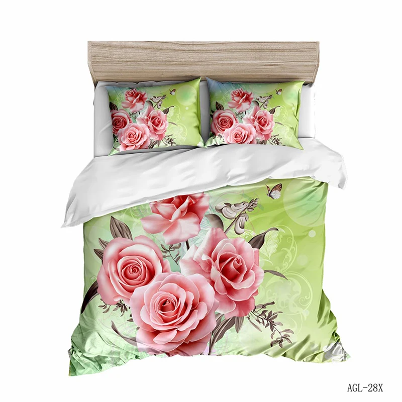 

3D Rose Bedding Set Duvet Cover Floral Print Bed Linen Bedding Cover Comforter Bedding Sets Bedclothes Bed Set(no Sheet)