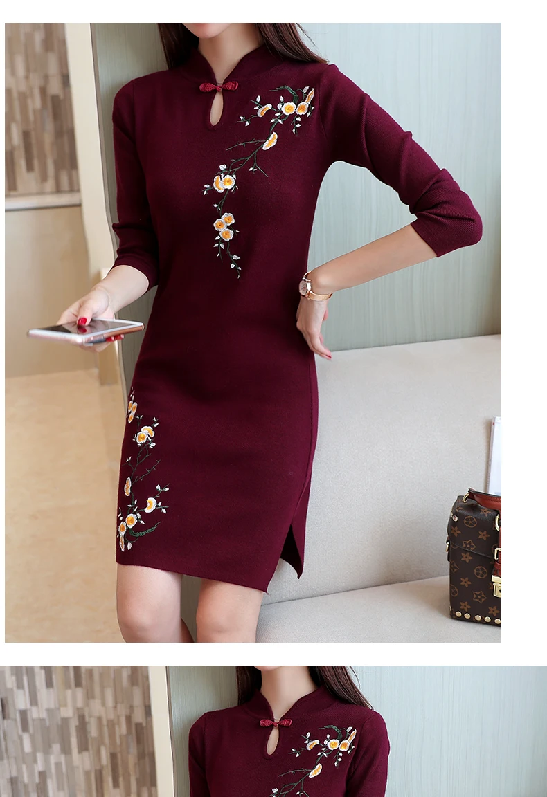 Распродажа, Vestido Qipao, современный китайский стиль, улучшенное платье чонсам, длинное платье подружки невесты, Элегантное повседневное платье с рукавами для молодых девушек