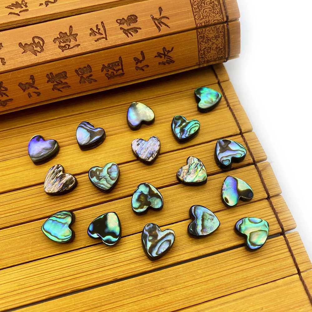

3pcs/pack of Natural Abalone Shell Loose Beads Horizontal Hole Heart-shaped Beads Handmade Charm Jewelry Earring Decoration