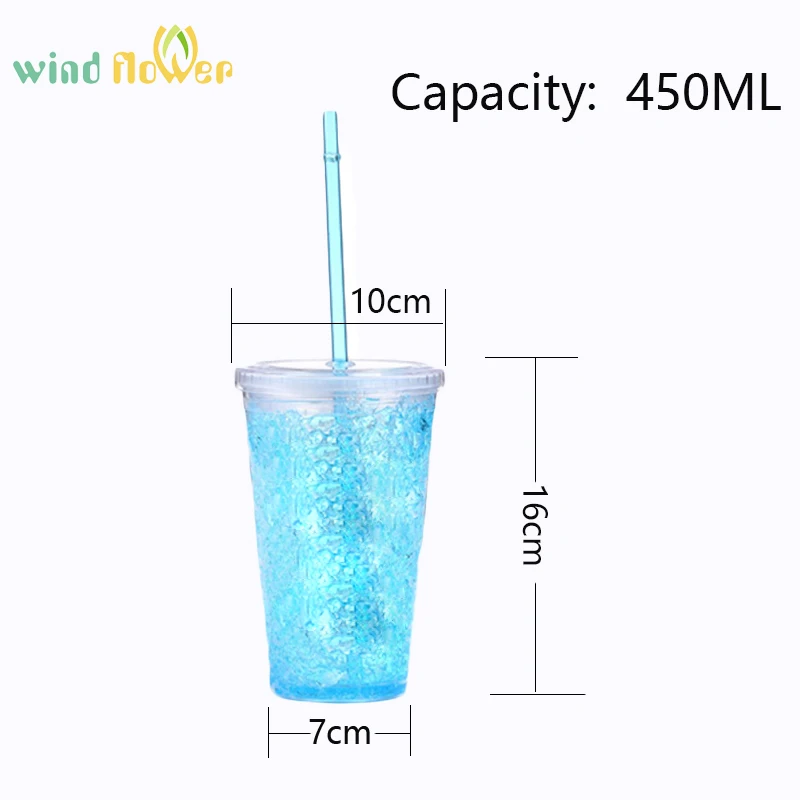 Ветровой цветок летняя бутылка для воды пластиковые измельченные льда бистратал