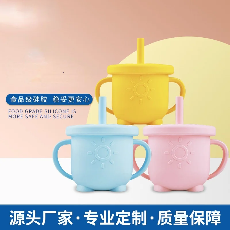 Детская силиконовая чашка для напитков, креативная мультяшная милая детская чашка для питья, ПВХ антиосенняя тренировочная чашка для младе...
