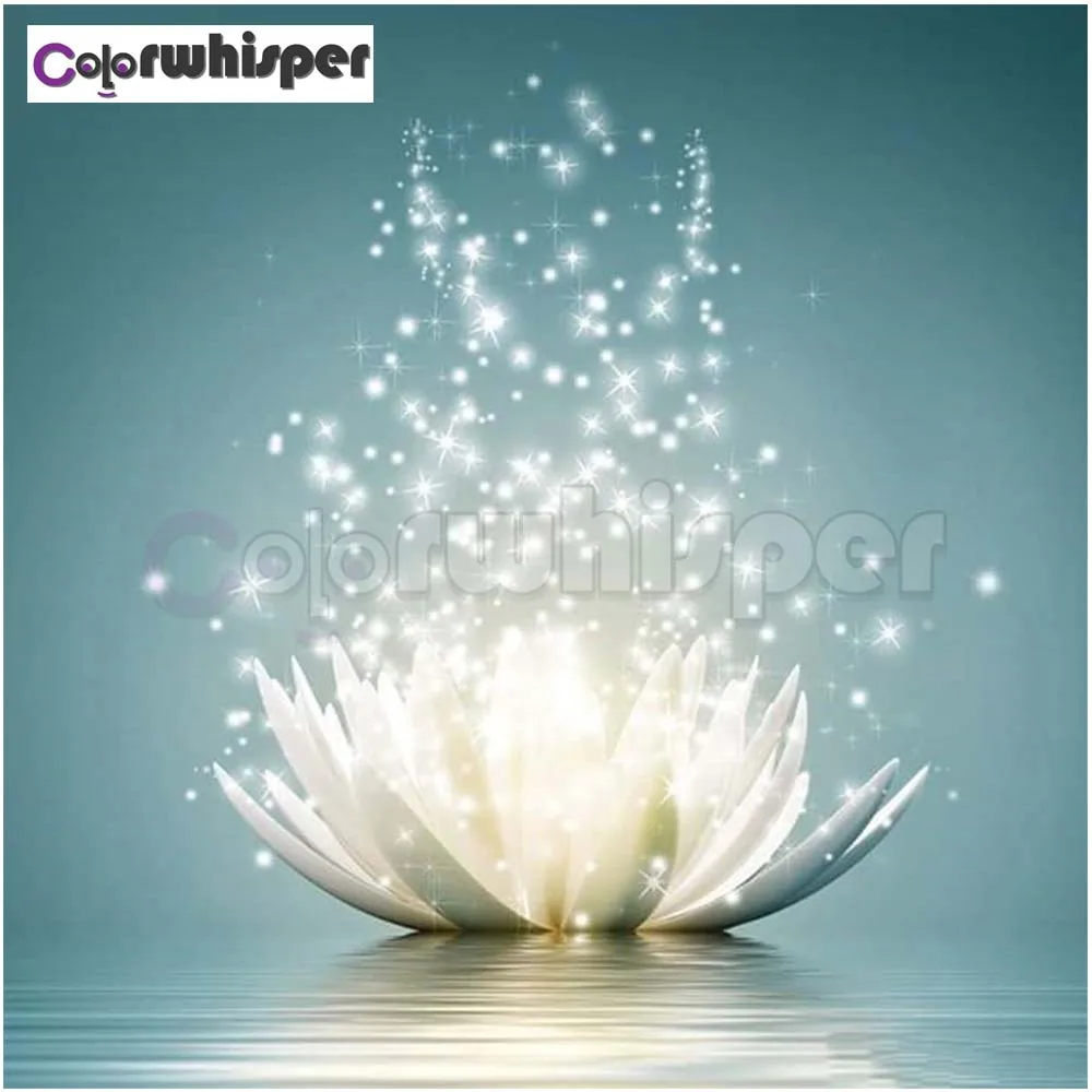 Алмазная живопись Z853 полноразмерная/круглая вышивка цветок водяная Лилия лотос