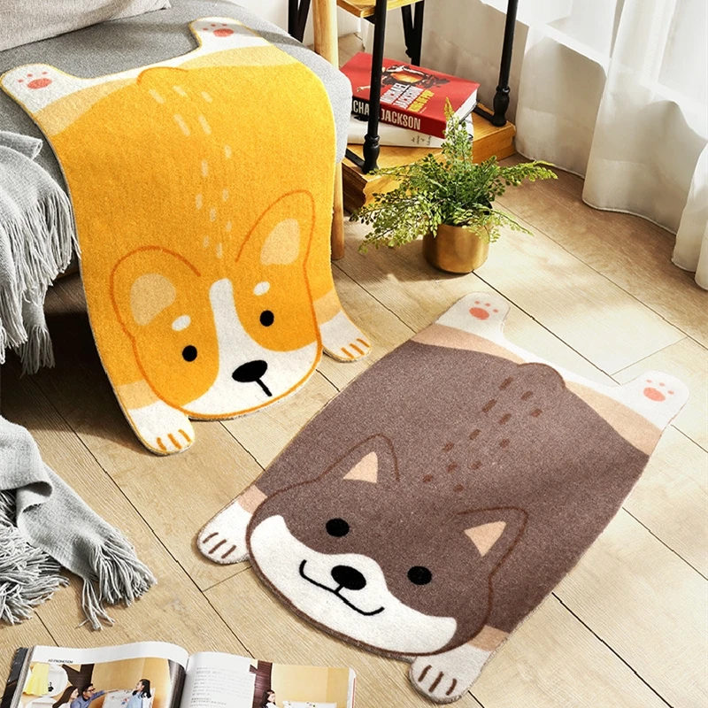 

Мультяшный коврик с изображением животных корги Сиба-ину-Акита, собаки, нескользящий коврик с принтом, поглощающий воду, для спальни, кухни, коврик для пола, коврик для туалета