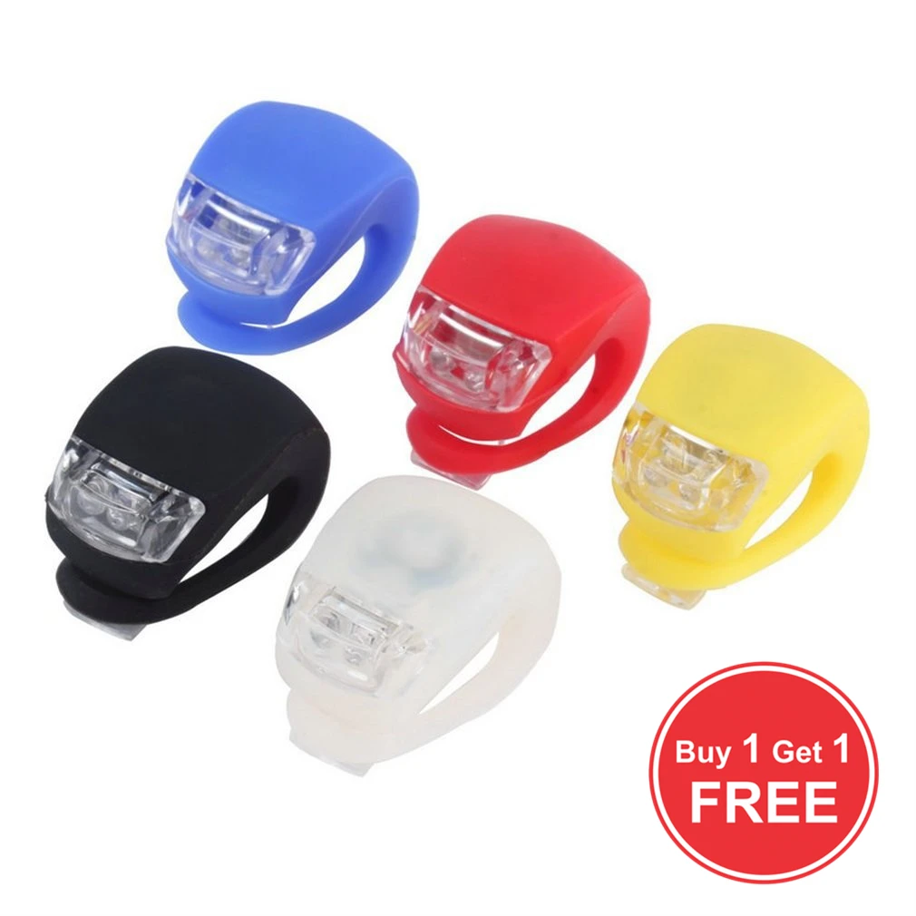 

Buy 1 Get 1 Free Silicone Bike Bicycle Light Head Front Cycling Light Rear Wheel LED Flash Bike Lights Lamp Hot Search