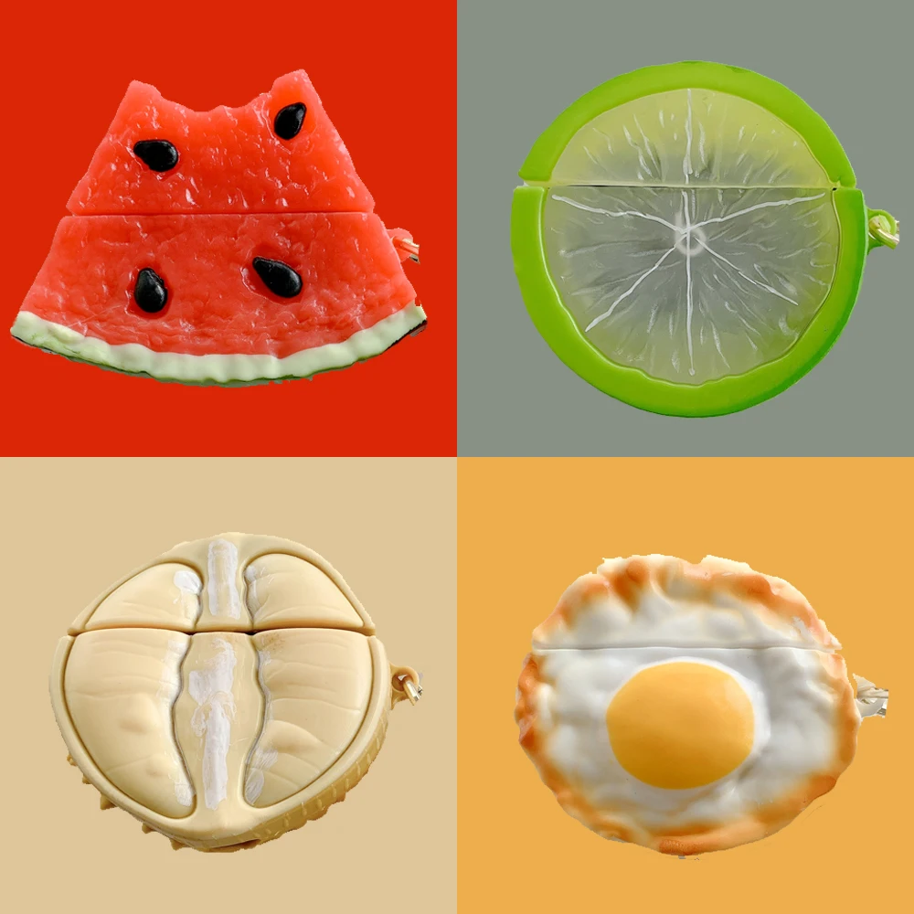 

Милый мягкий силиконовый чехол для наушников с едой, защитный чехол для наушников, противоударный чехол для телефона