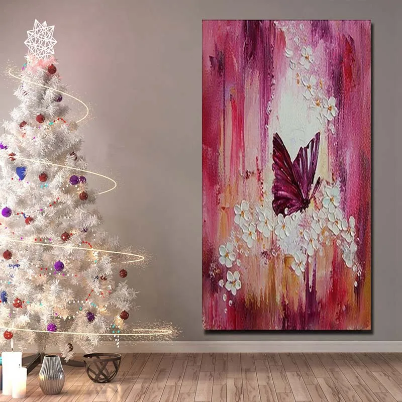 

Hand Painted Modern Decor Abstract Butterfly Canvas Oil Painting Wall Art Picture Living Room Home Decoration Drop Shipping