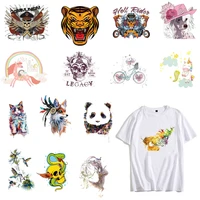 cool tiger iron on heat transfer patches for clothes diy t shirt jacket applique vinyl letter animal sticker thermal press e