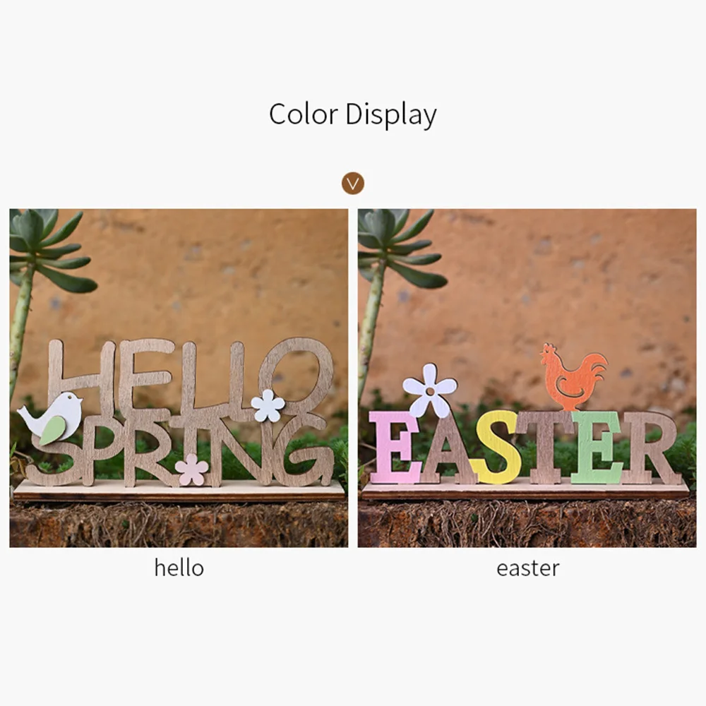 

Wooden DIY Easter Day Bunny Letters Ornament Creative WoodenEaster Decoration Supplies Party Home Decor