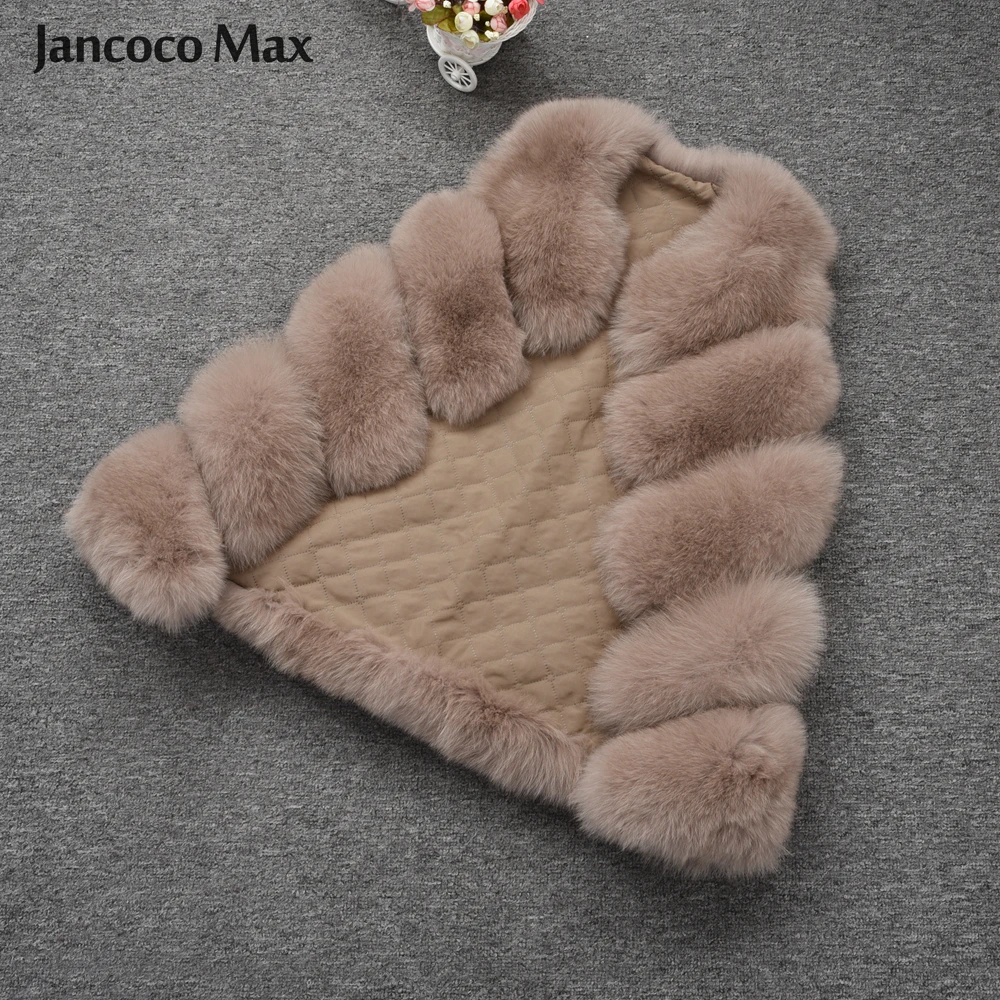 Jancoco Max натуральный Лисий мех жилет женский Зимний натуральный мягкий натуральный мех длинный жилет высокое качество модное пальто 5 рядов жилет S1571