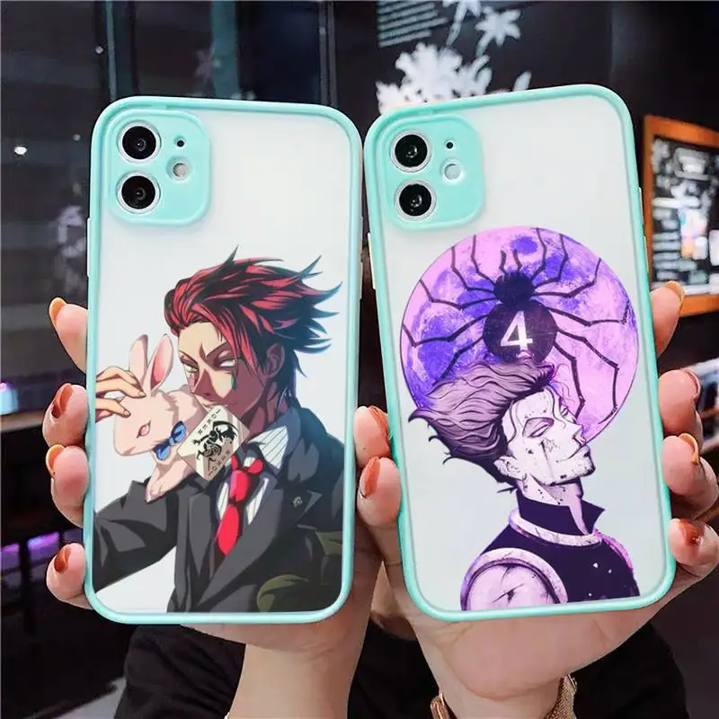 

Hunter x Hunter Phone Case For iPhone 12 11 Mini Pro XR XS Max 7 8 Plus X Matte transparent blue Back Cover