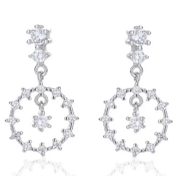 

S925 Sterling Silver Suspension Earrings Feminine Temperament Diamond Earrings Personalized Lady Ear Jewelry EH318H53