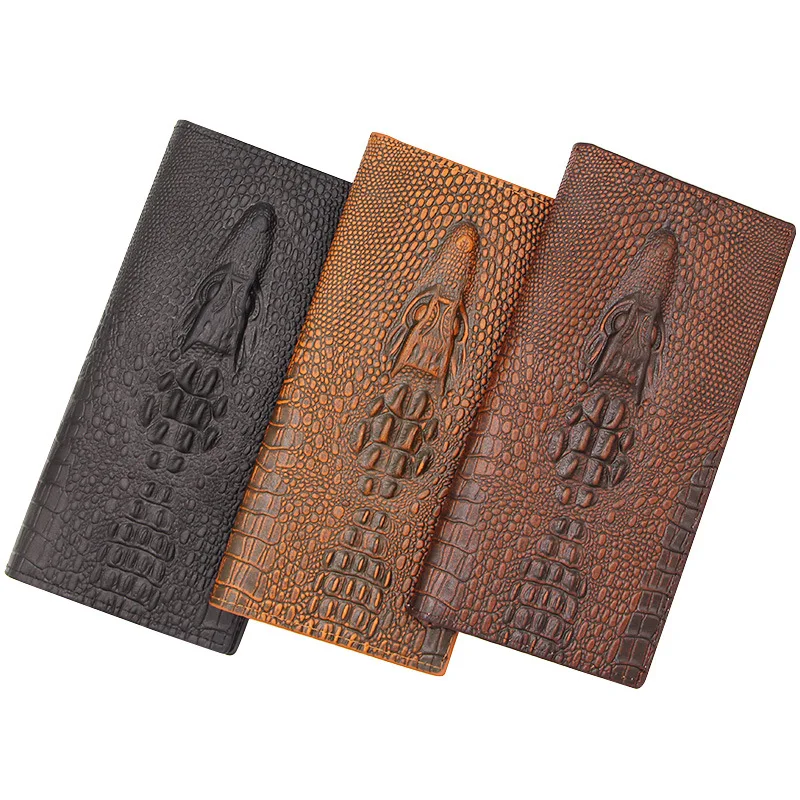 

Crocodile Pattern Wallet New European and American Men's Long Wallet with Hinge