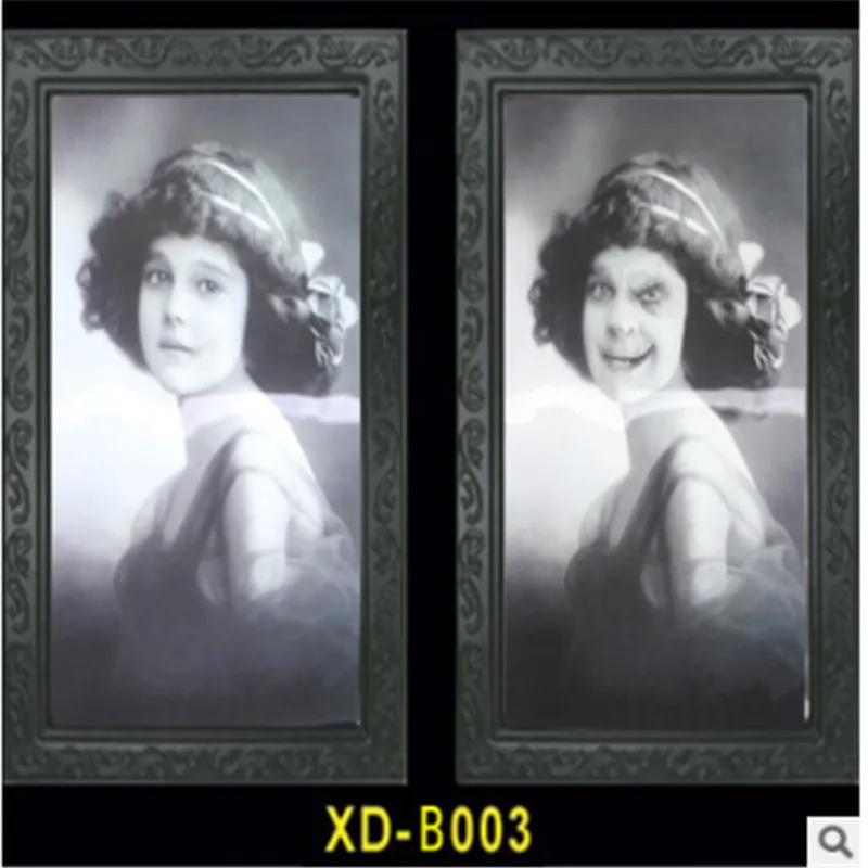 Фоторамка с изображением ужасов, линзовидная, 3D, для изменения лица, фоторамка, страшный портрет, хэллоуинская страшилка, праздничное украшение для вечеринок, реквизит - Цвет: As photo shows