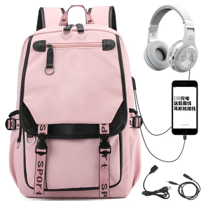 Сумки для школы для девочек-подростков, крутые вместительные Молодежные школьные ранцы с USB-зарядкой и в стиле пэчворк, черные розовые
