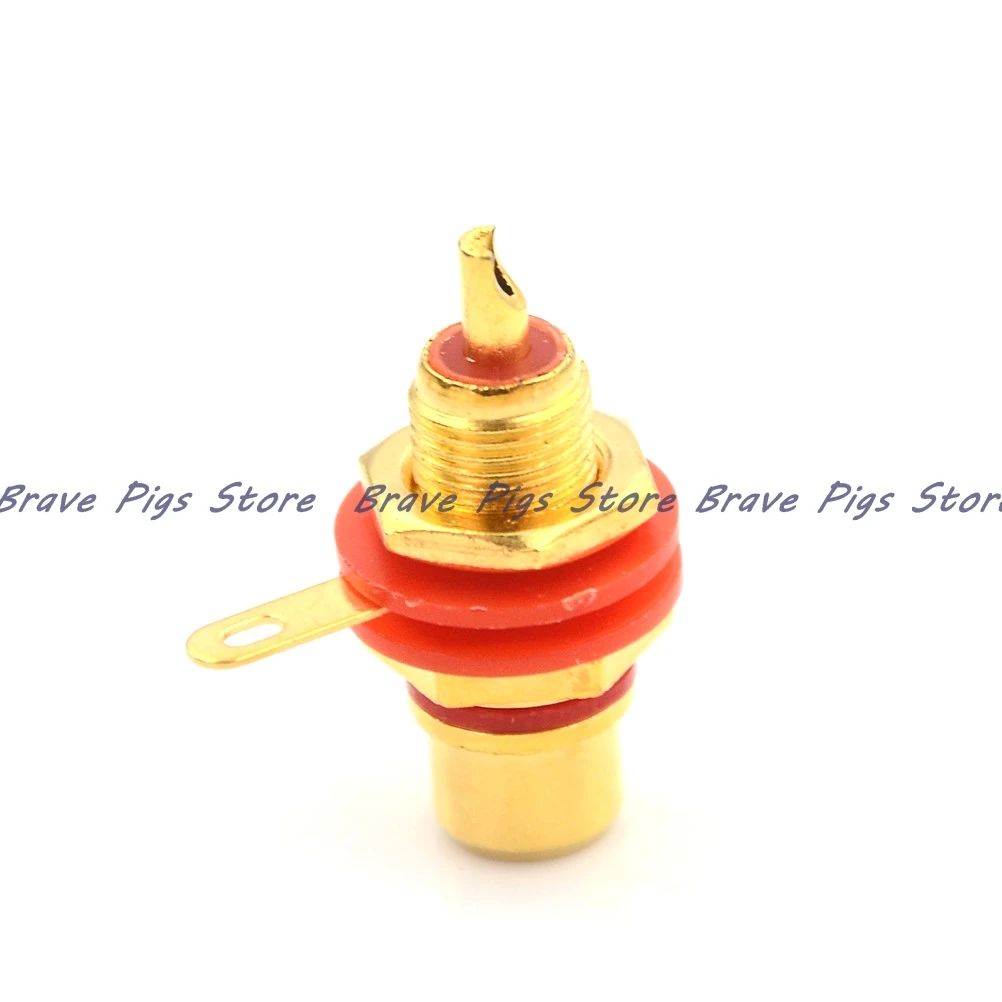 Панельное крепление 2 шт./лот Позолоченный разъем RCA мама аудиоразъем усилитель