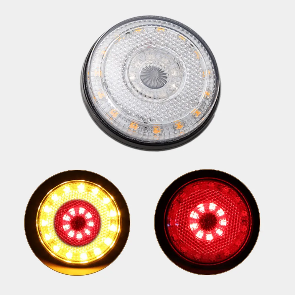 

Автомобильный Фонарь s 24 светодиодный для автомобиля грузовика прицепа задний стоп-сигнал габаритный фонарь индикатор поворота однонаправленный Свет Лампа Круглый отражатель